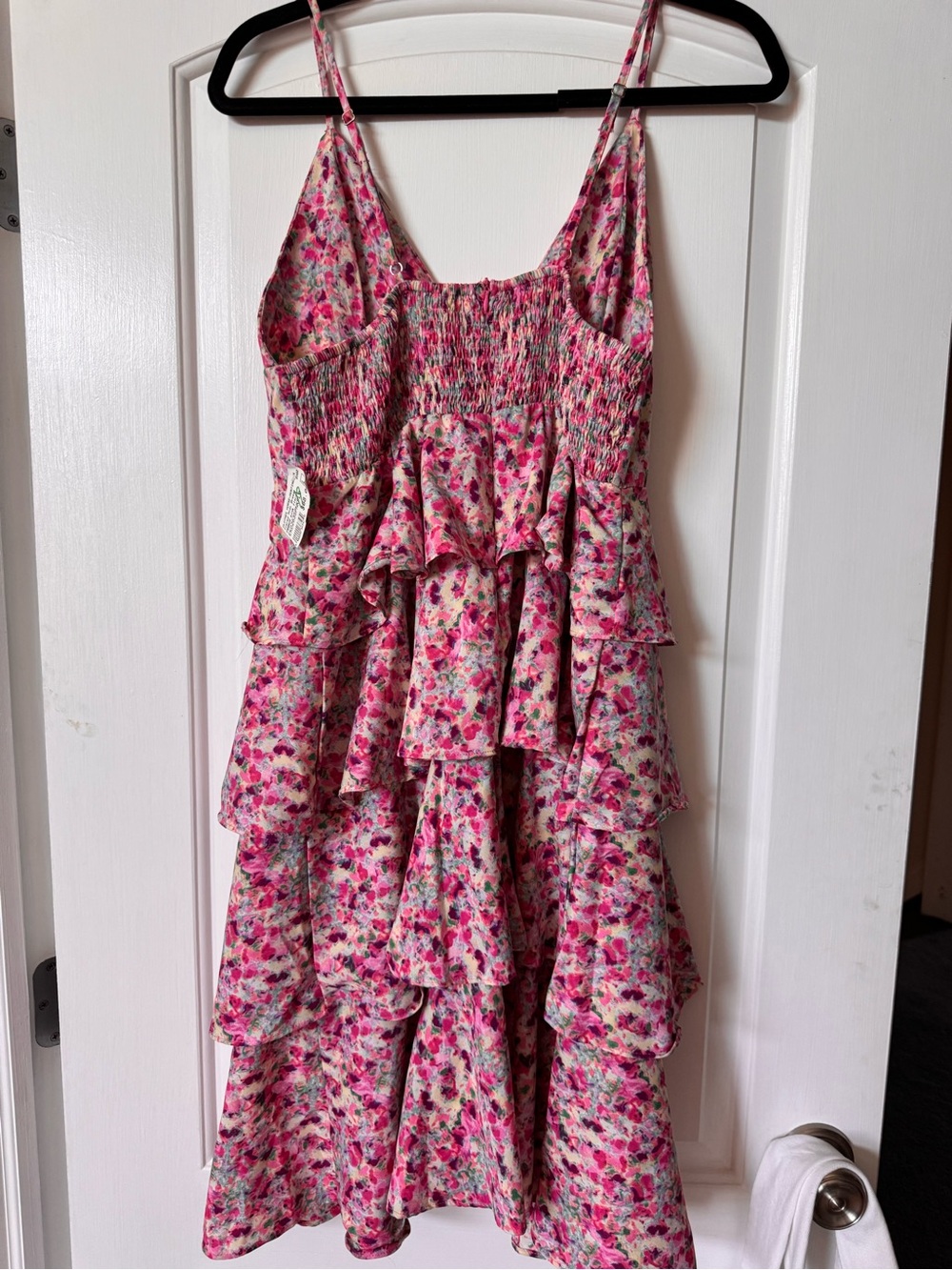 Floral Tiered Midi Dress in Pink - Picture 5 of 6